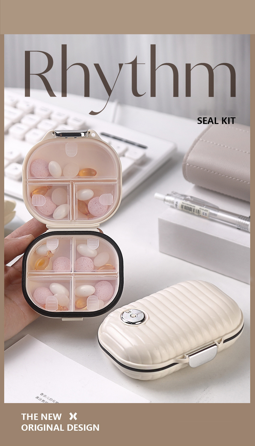 Portable Pill Box Lightweight 7 Days Medicine Pill Organizer Sealed ...