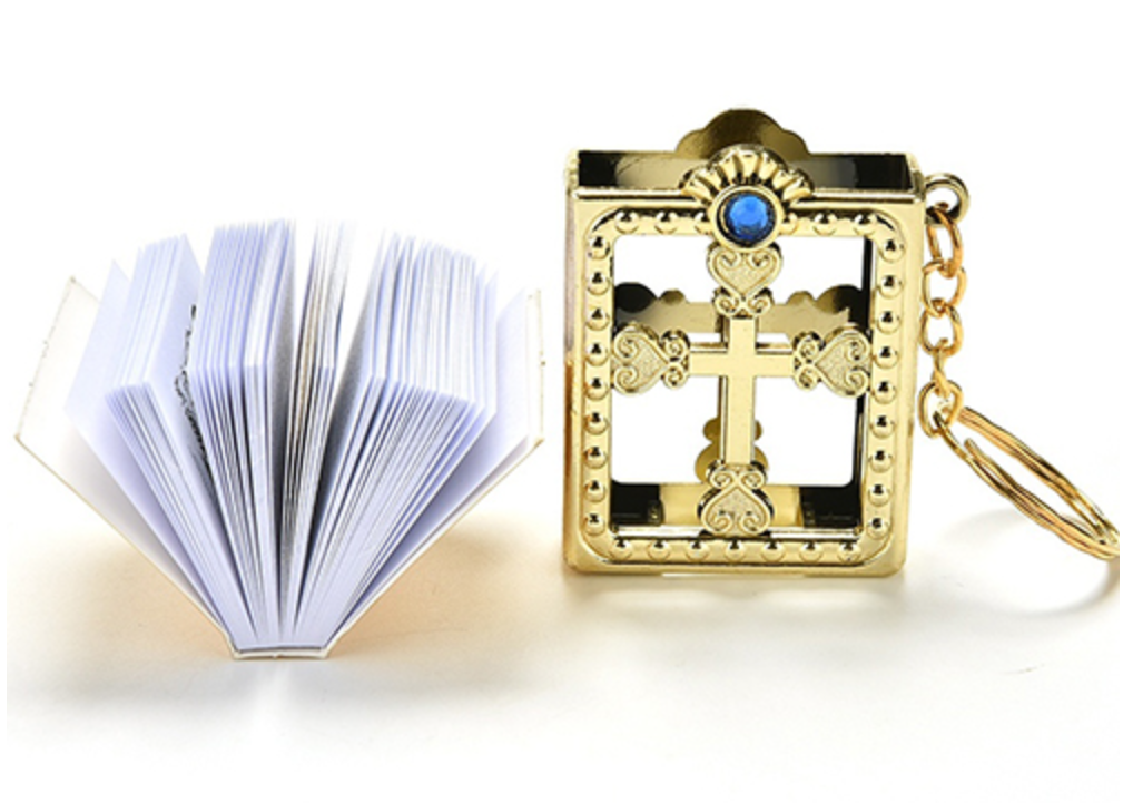 1Pc Christian Jesus HOLY BIBLE Mini Wallet Keychain Key Rings Hanging ...