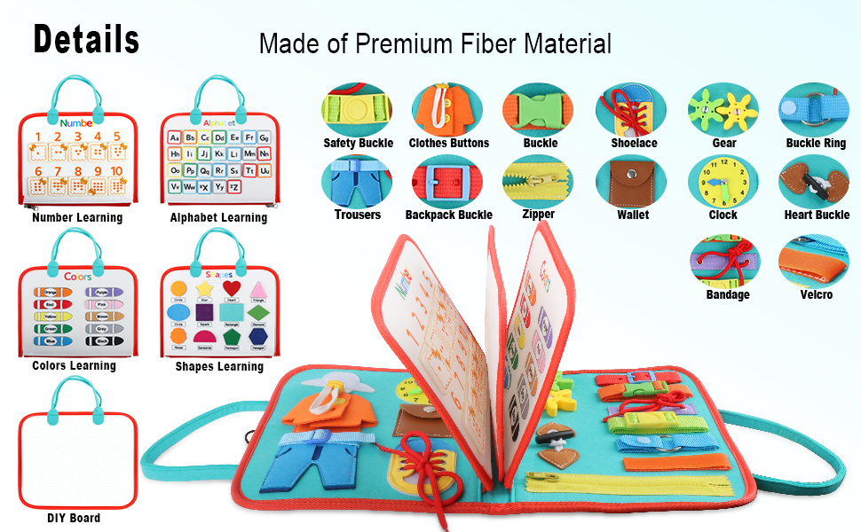 Toddler Busy Board Montessori Sensory Toys for Learning Fine Motor ...
