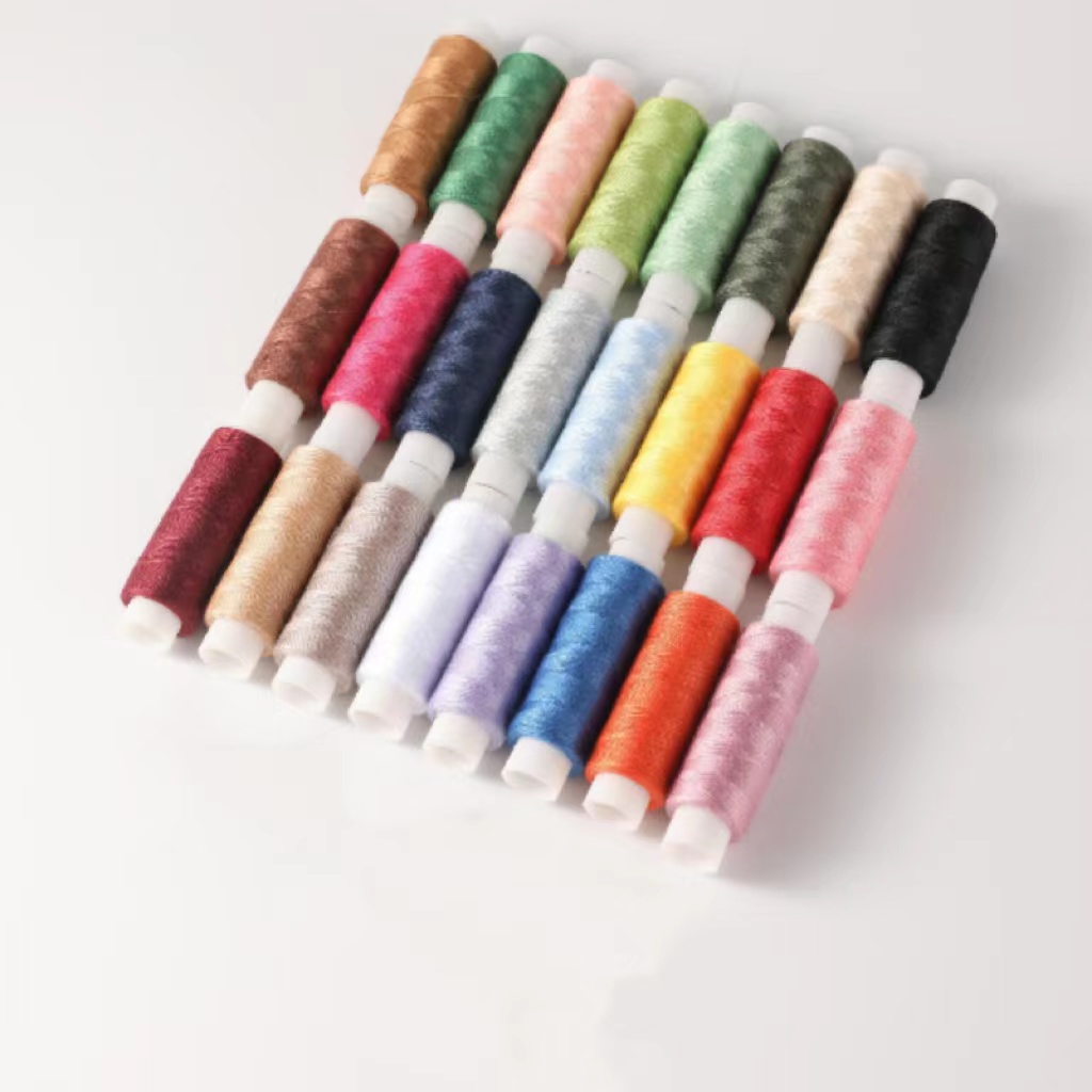 Household 24 Colors Sewing Thread Embroidery Thread Set 40/2 Fine ...