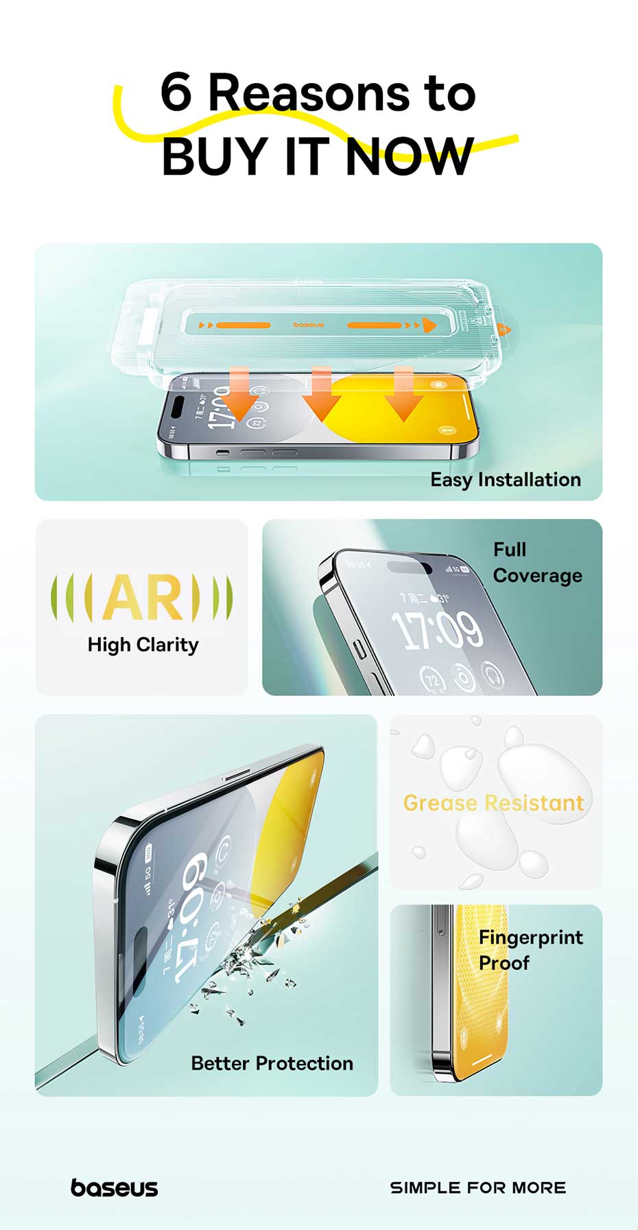 Baseus Crystal Series Full-Coverage Privacy Protection Tempered Glass ...