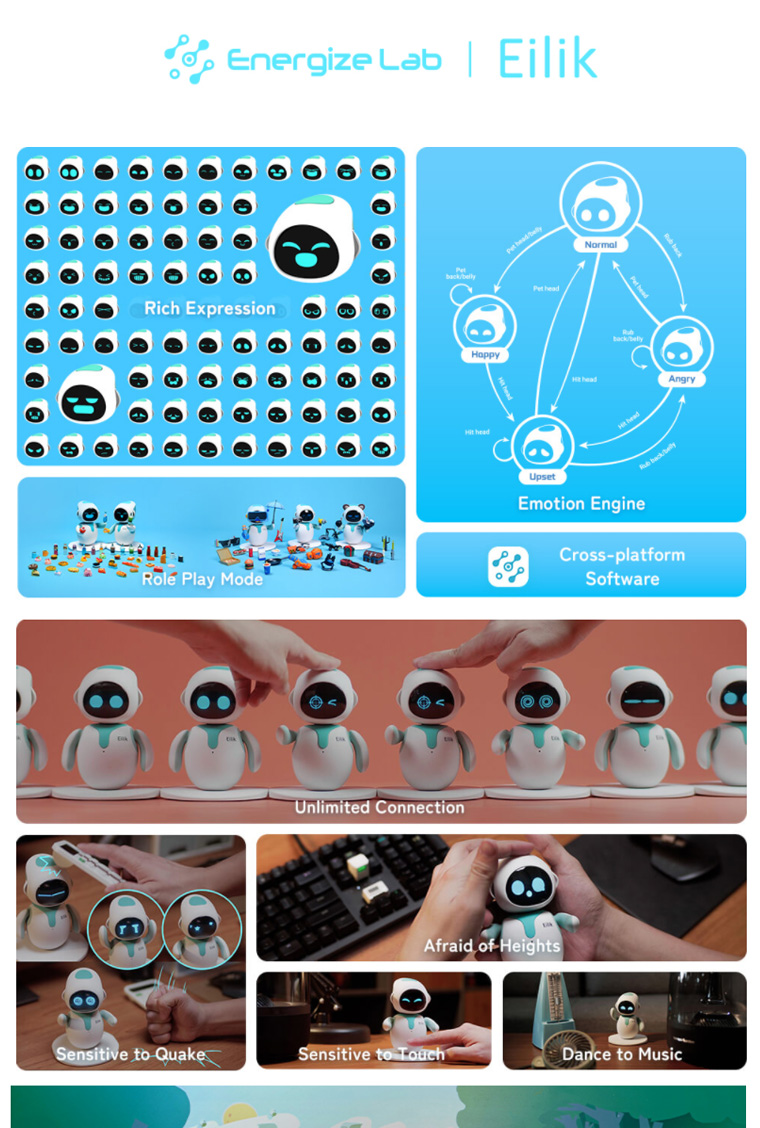 in stock)Eilik Smart Robot A Little Companion Bot with Endless Fun