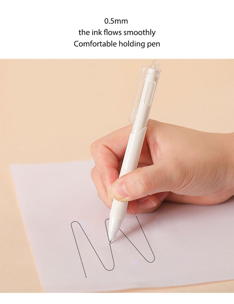 Minimalistic White ST Nib Gel Pen Student Writing Tools Office ...