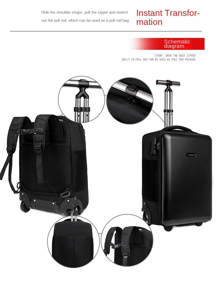 19 Inch Cabin Luggage Bag Lightweight Hardshell Travel Backpack ...