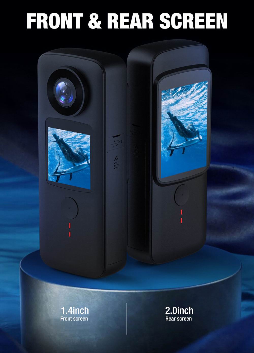 4K HD Vlog Action Camera Dual Screen Anti-Shake Handheld Video Recorder ...