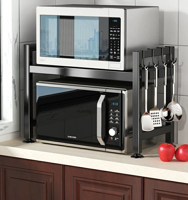 WEILIANG Kitchen Rack Microwave Oven Rack Adjustable Dish Bowl Rack ...