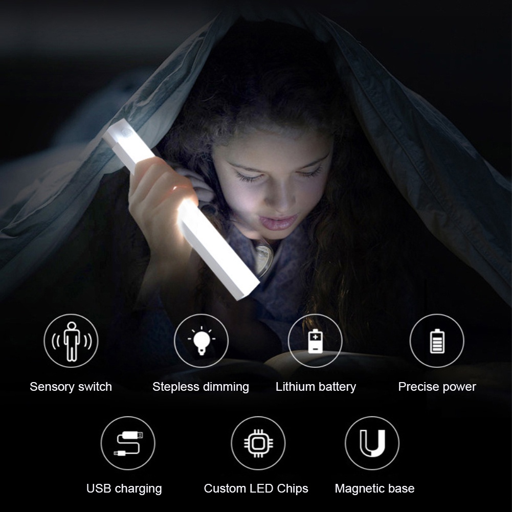 LED Light Rechargeable USB Night Light Motion Sensor Smart Wireless ...