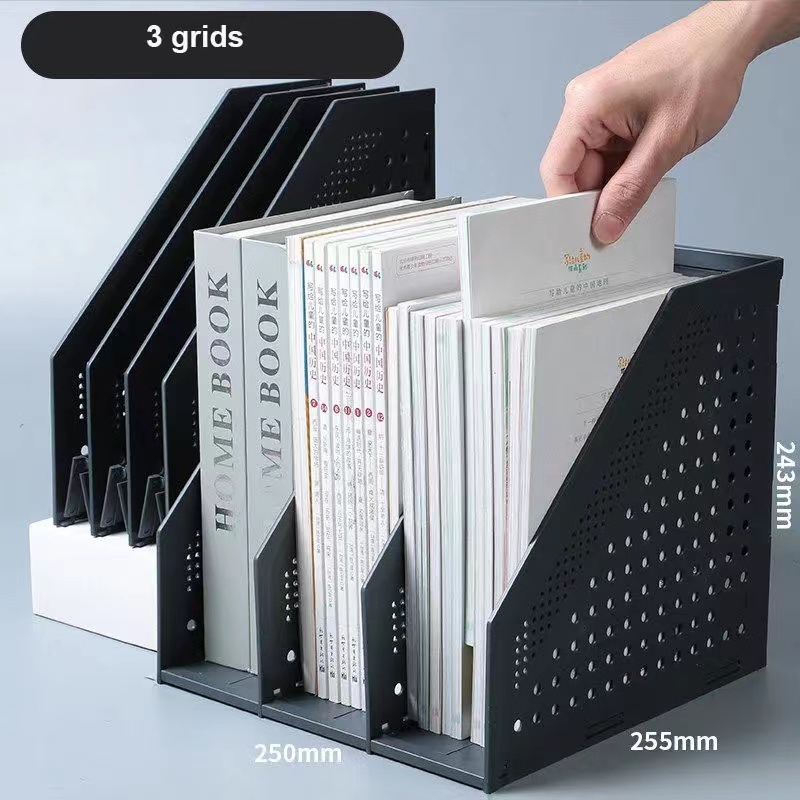 （SG Seller) Folding Desktop Folder Large Capacity 4 Grid Box Magazine ...