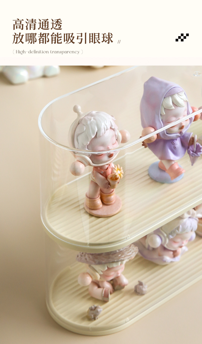 Display Cream Style Transparent Box Lego Popmart Molly Display