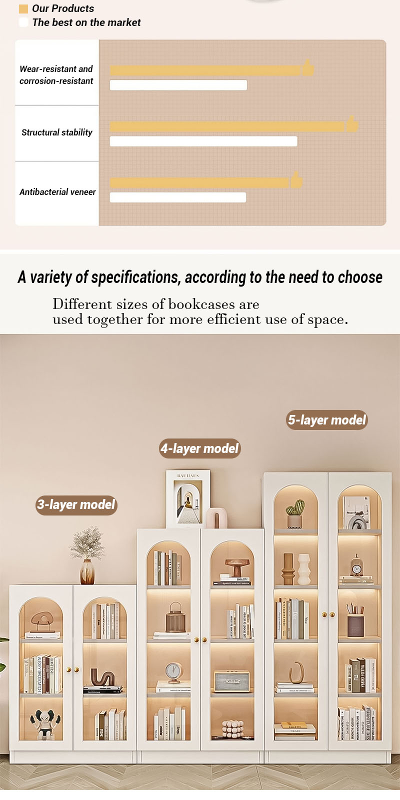 Bookcase home bookshelf shelves floor against the wall display cabinet ...