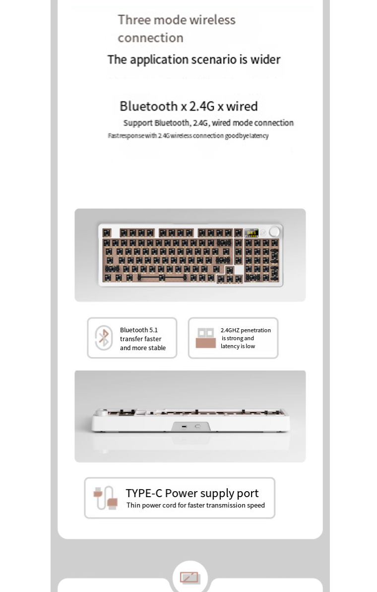 James donkey RS2 3.0 Mechanical Keyboard Customized Kit Three-Mode ...