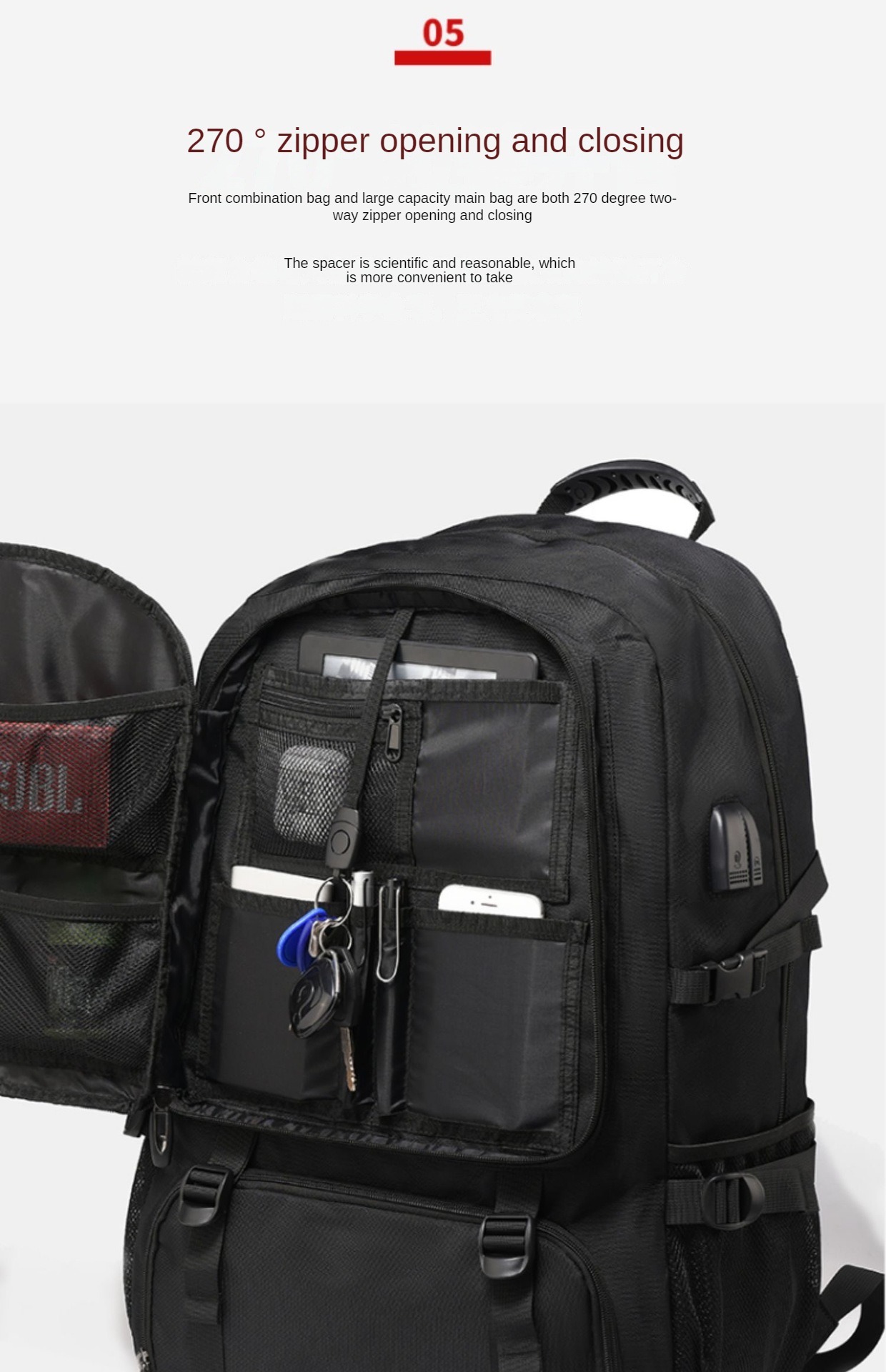 Ready Stock 50-80L Travel Bagpack man Expandable Sports backpack 17/18 ...