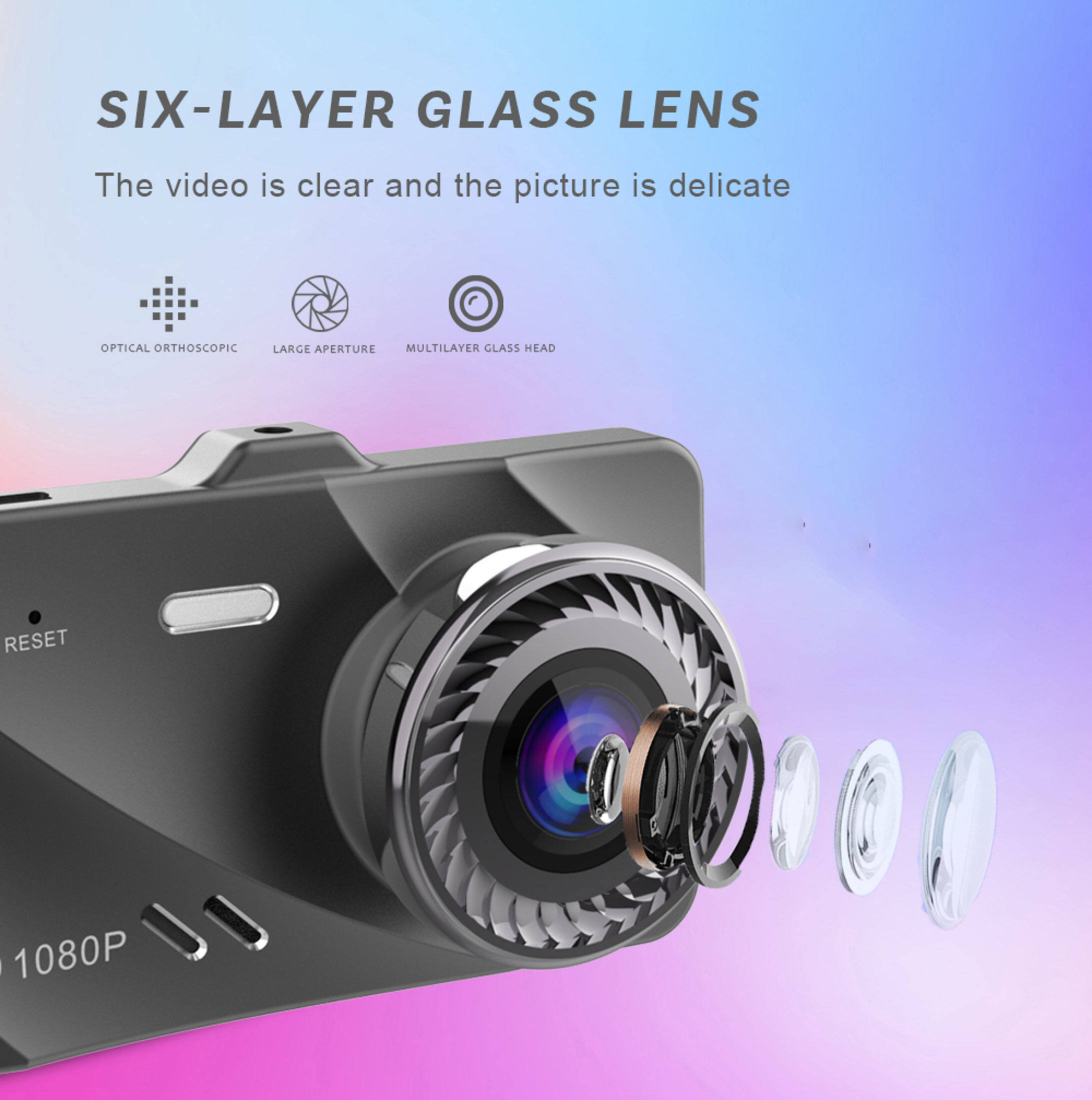EKLEVA 4 Inch WIFI Dual Lens Dash Camera In Car Video Camera 1080P Full ...