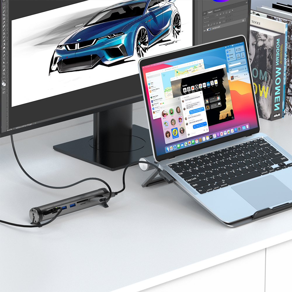 WIWU USB C Laptop Docking Station Stand 8 in 1 USB C Hub with 4K HDMI ...