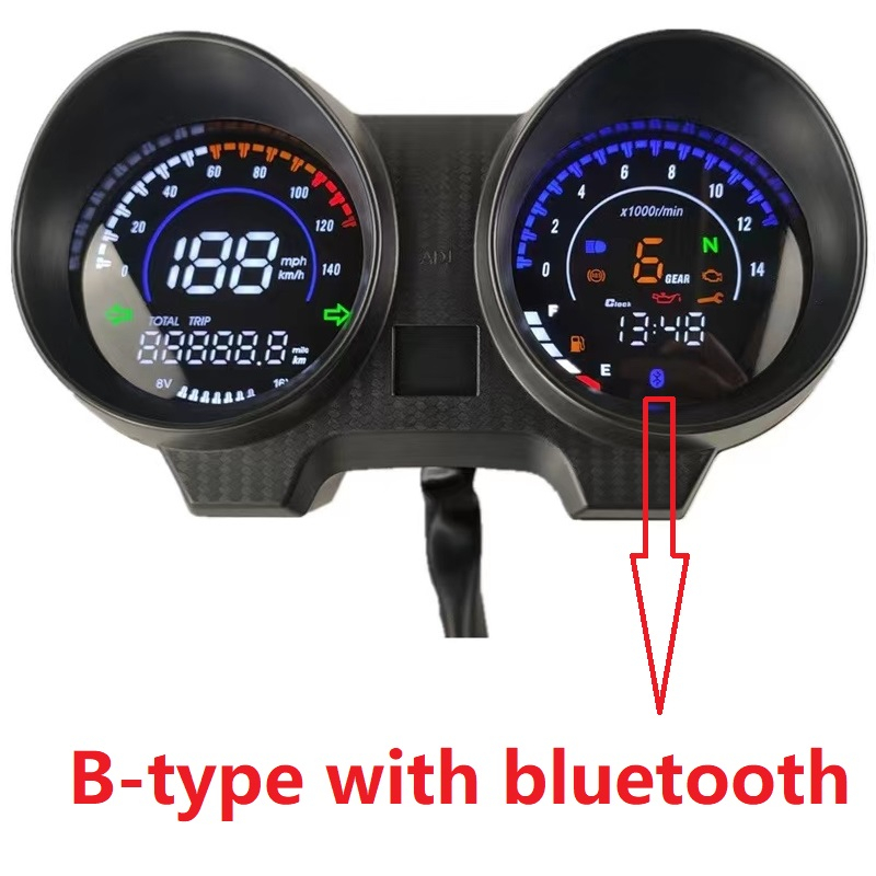 Digital LED Dashboard Electronic Motorcycle RPM Speedometer For Honda ...
