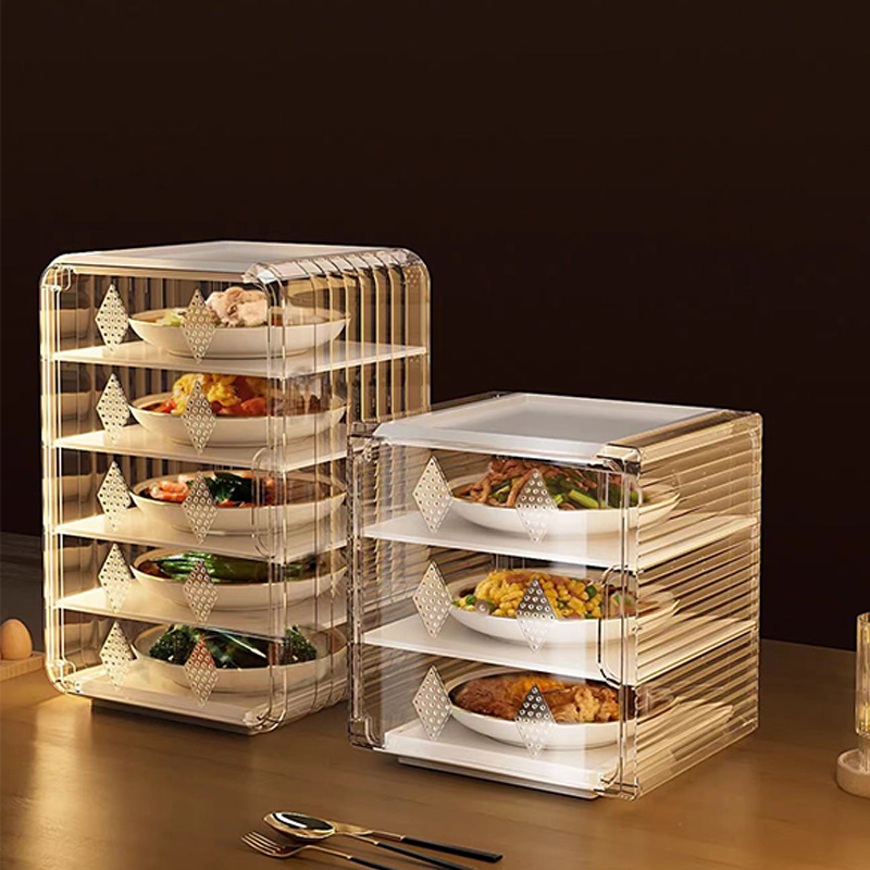 5-layer Food Cover Plastic Transparent Stackable Food Storage Container ...