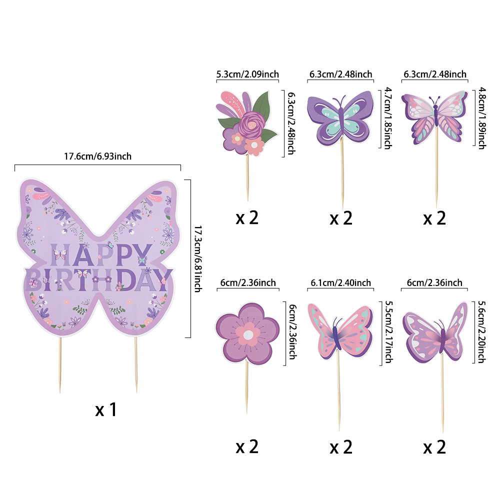 Purple Butterfly Pull Flag, Purple Butterfly Insert Card, Purple ...