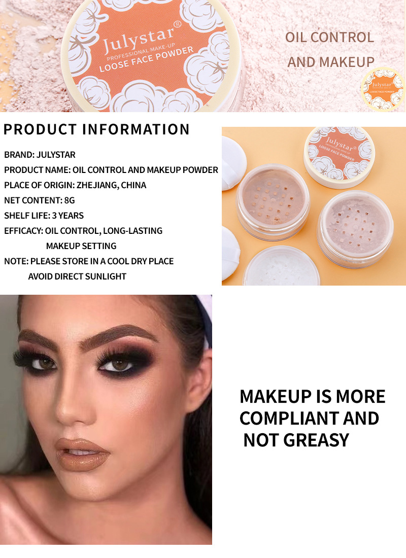 Julystar Concealer Powder Light Contour Matte Powder Waterproof Sweat ...