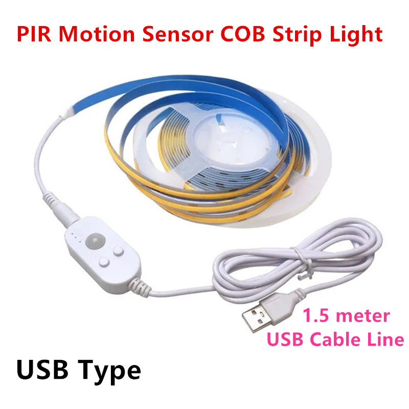 5V USB COB LED Strip Light with PIR Motion Sensor Switch Used widely ...