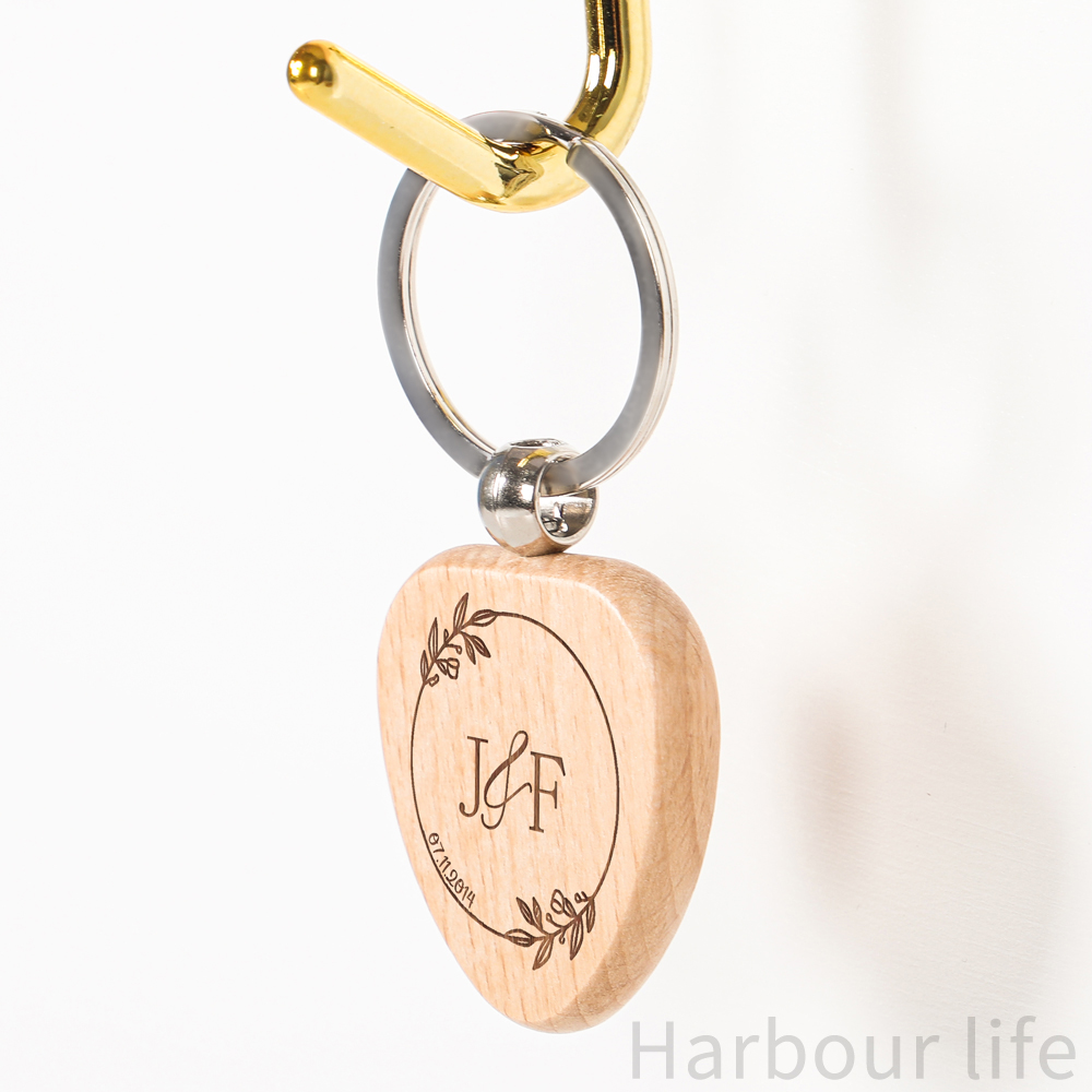 Harbour life Custom Engraved wedding names Teacher's Day Gift Wood Key ...