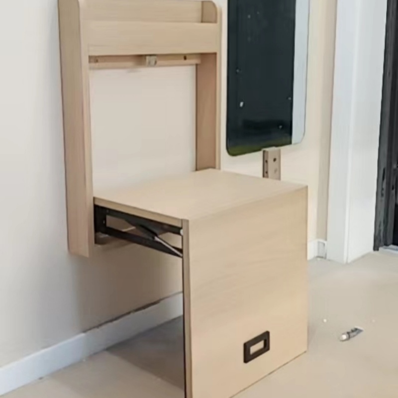 Wooden Foldable Stool Changing Shoe Stool Entrance Wall Hallway Chair ...