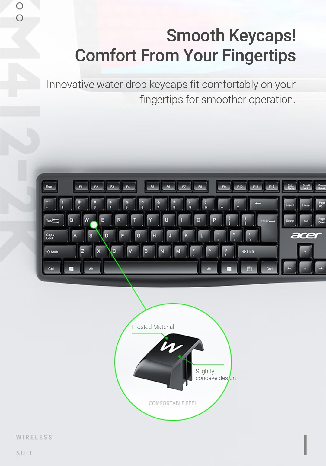 Acer Wireless Keyboard and Mouse Set KM41-2K Three Speed DPI 2.4G ...
