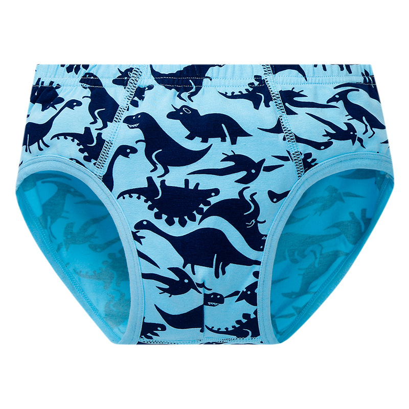 4PCS Cartoon Cotton Boy Underwear Dinosaur Printing Kid Triangle Briefs  Soft Excavator 3-10Y Panties