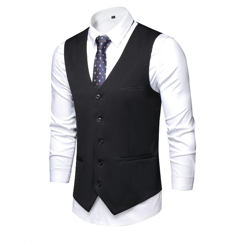 Men Business Formal Wear Work Overalls Vest Korean Version Slim fit Solid Color Suit Vest Professional British Casual Vest Shopee Singapore