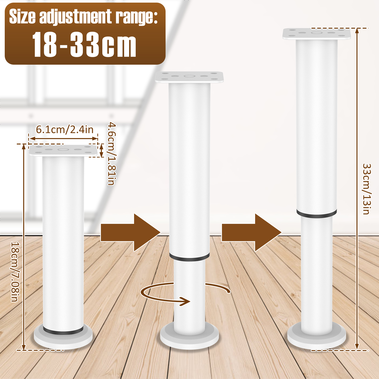 4Pcs Folding Table Leg Extenders Heavy Duty Steel Folding Table Leg ...