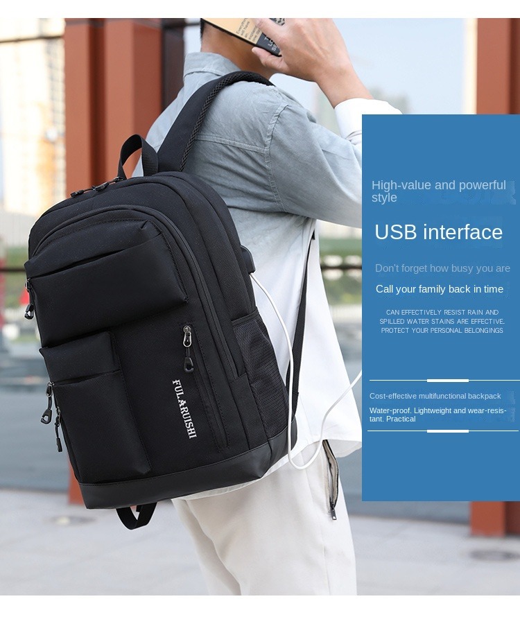 USB Charging Travel Backpack | Large Capacity, Waterproof, Multi-Pocket ...