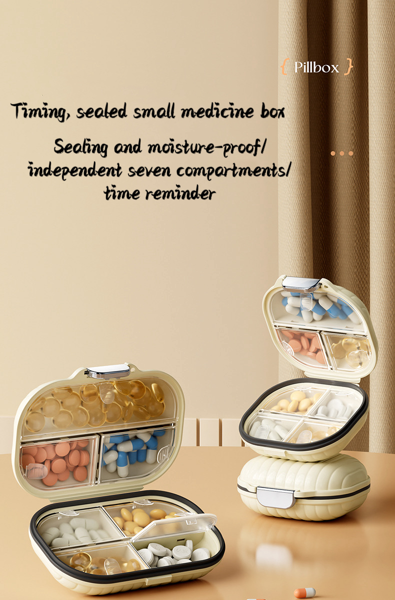 Portable Pill Box Three Meals A Day Carry Small Medicine Box 7-day Sub ...
