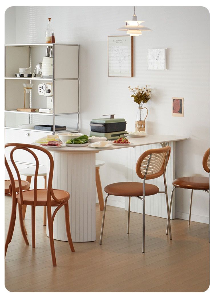 Nordic dining table, small family dining table, modern simple semi ...