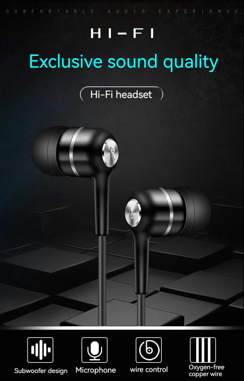 Newmsnr 3.5mm Wire Earbuds Button Control With Microphone Subwoofer ...