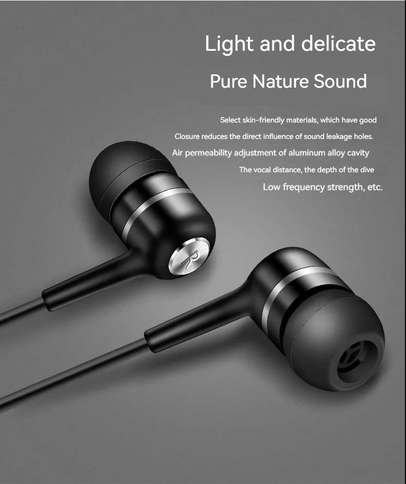 Newmsnr 3.5mm Wire Earbuds Button Control With Microphone Subwoofer ...