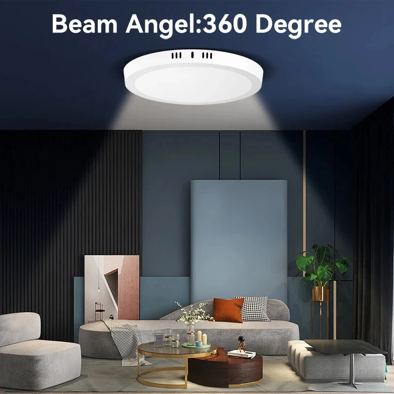 CANMEIJIA Ceiling Surface Mounted LED Panel Light Square Round Lamp 10w ...