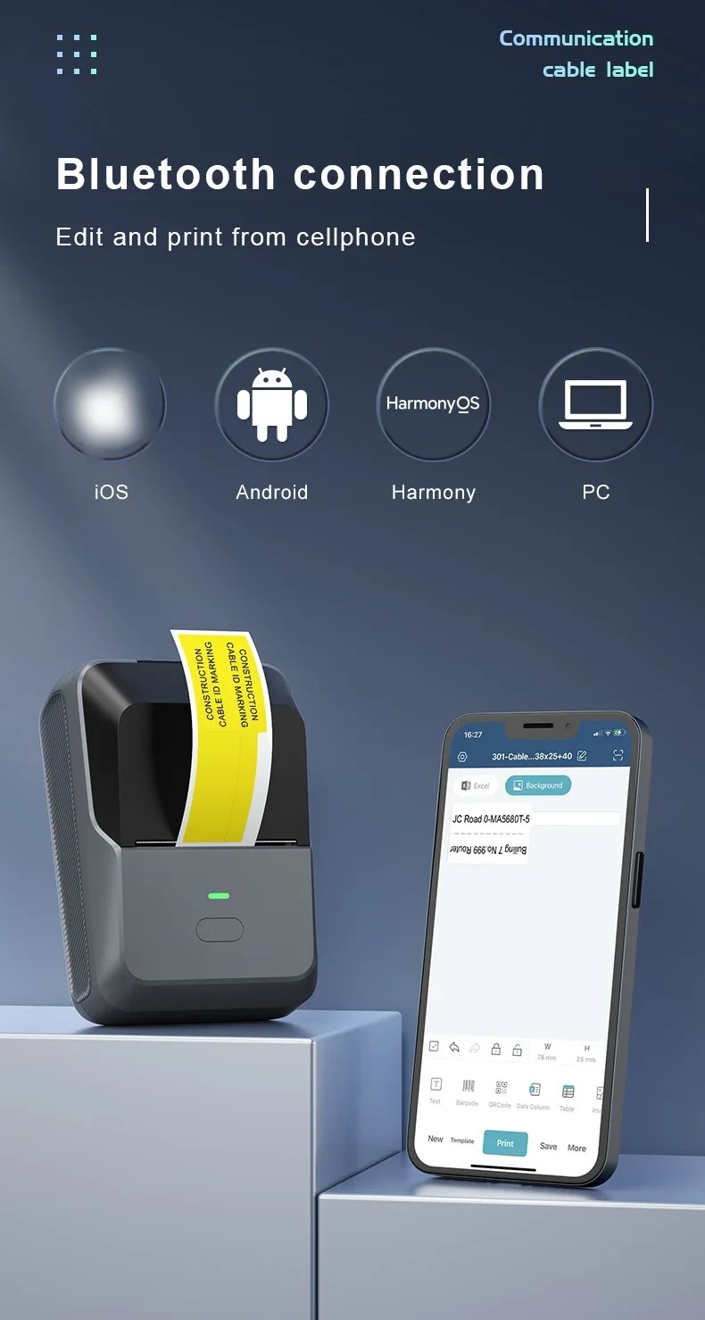 NEW P2 Portable Label Maker Wireless Label Printer Sticker Printer ...