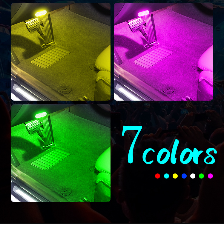 6LED Car Touch Lights Rechargeable Auto Interior Dome Light Roof ...