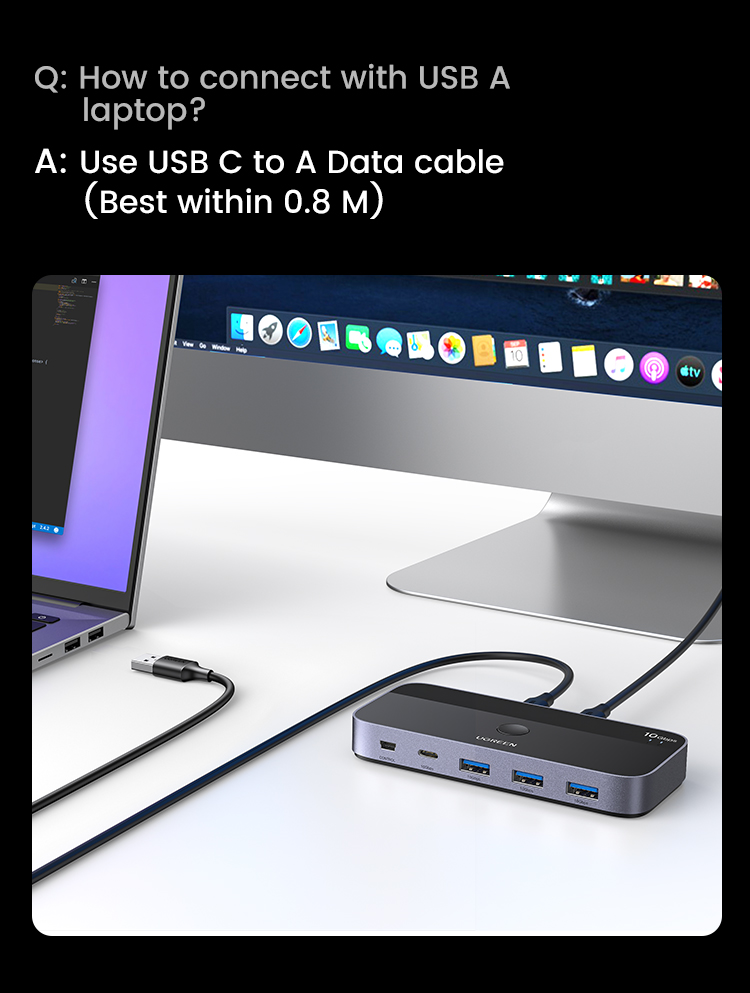 UGREEN 10Gbps USB C KVM Switch USB C 3.2 Switcher for PC Keyboard ...