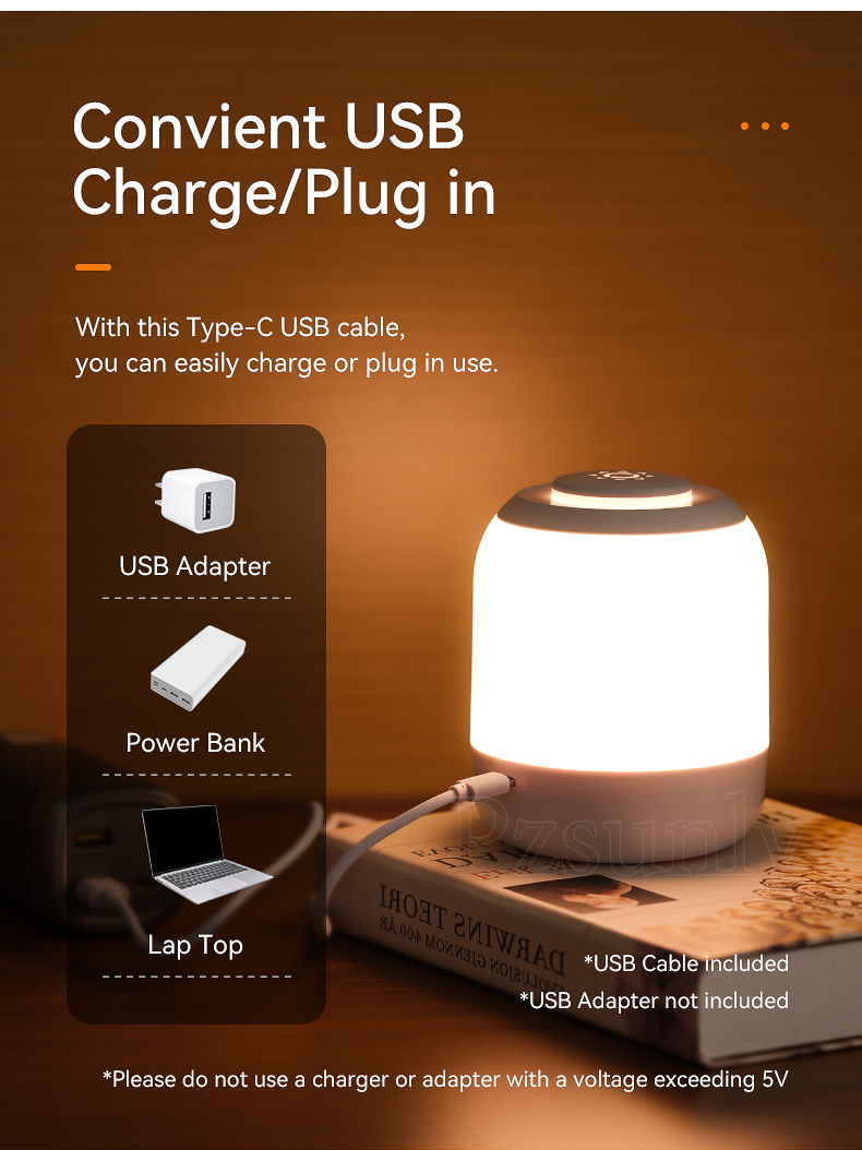 USB Touchable three-colour in one LED multi-function light | Shopee ...