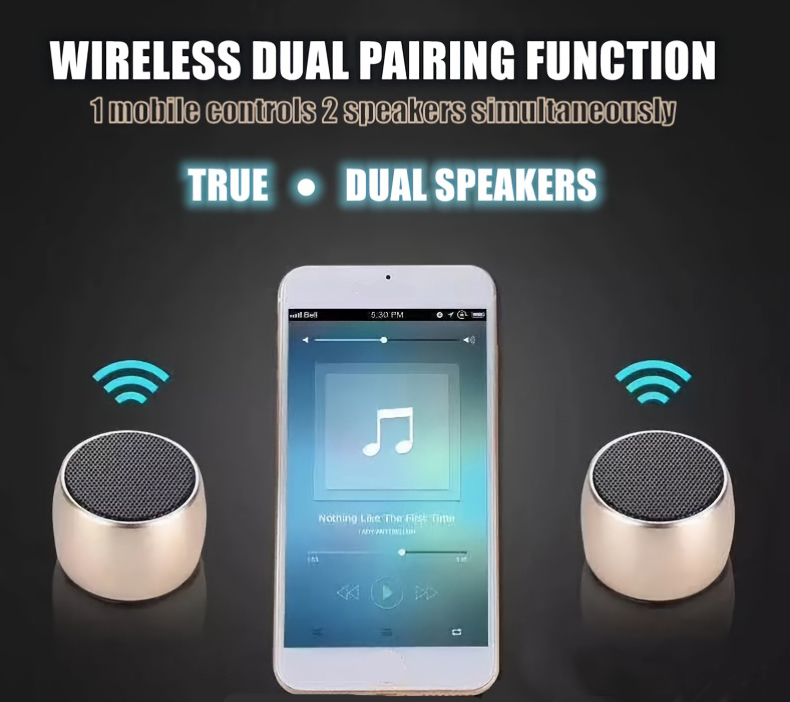 M1 Wireless Mini Bluetooth Speaker Metal Outdoor Subwoofer Stereo Sound ...