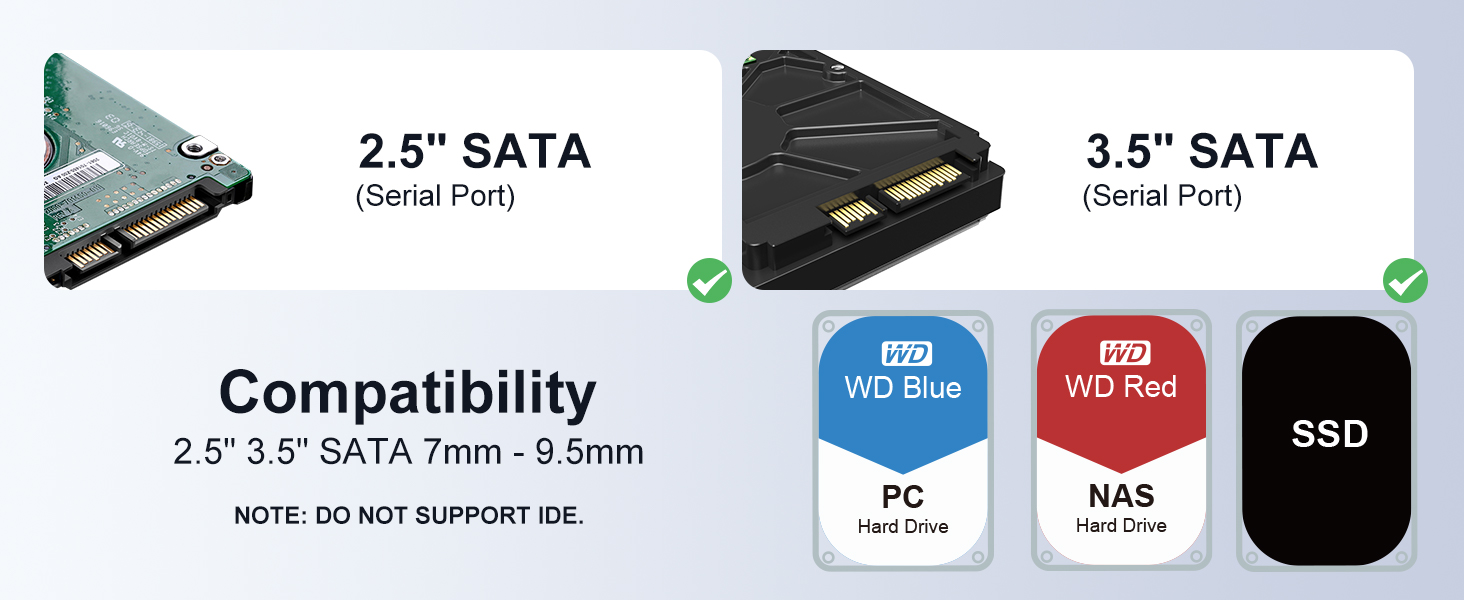 MAIWO External Hard Drive Enclosure for 3.5 2.5 Inch SATA SSD HDD ...