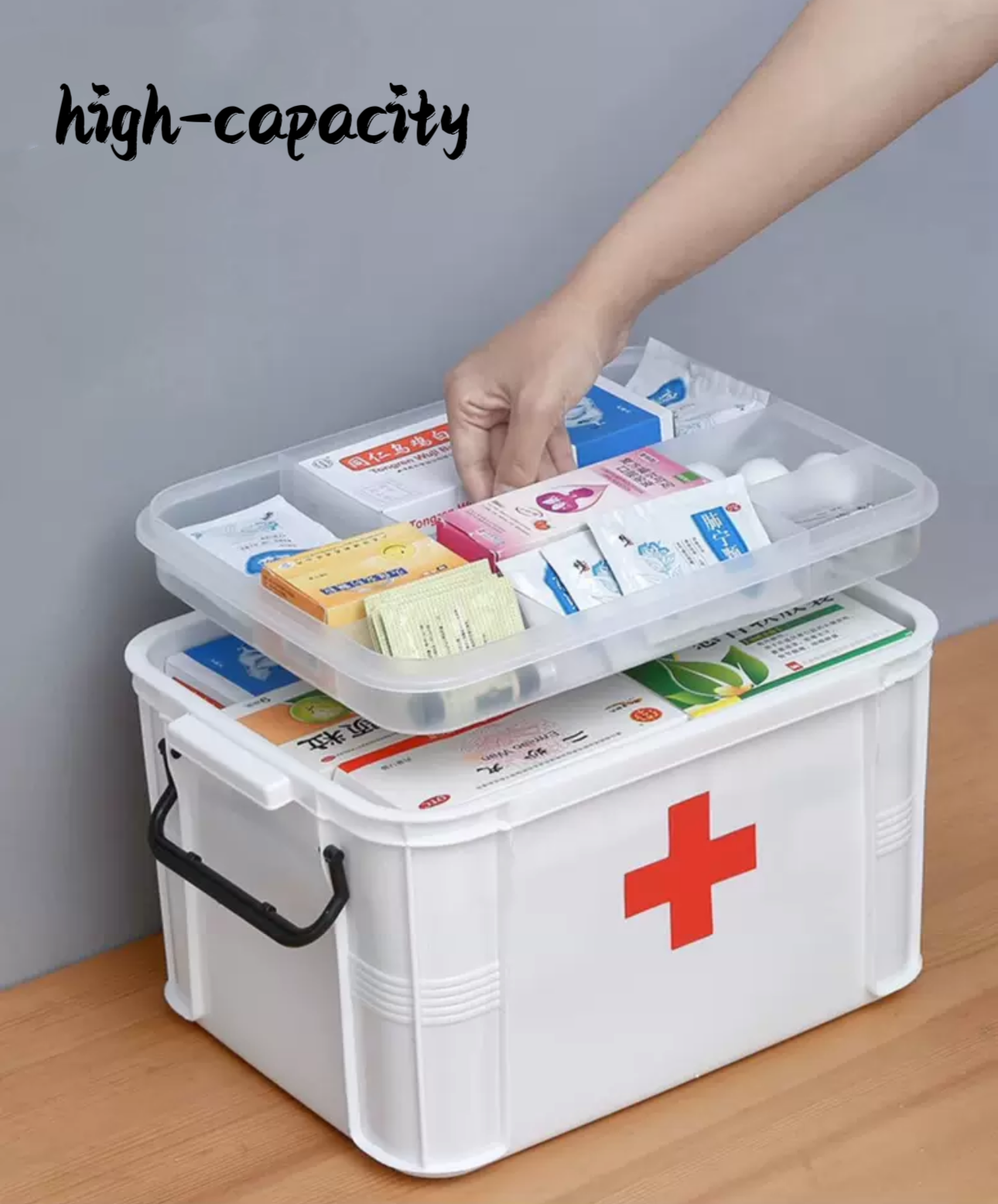 Transparent Visible First Aid Box Multifunctional Household Double ...