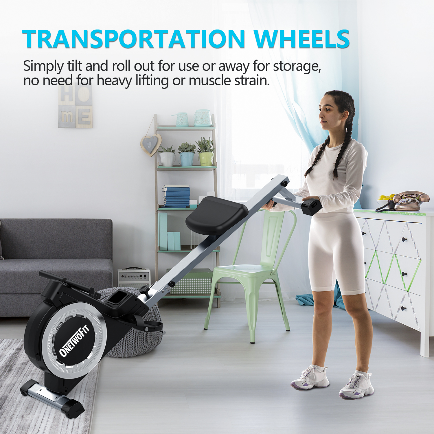 SG OneTwoFit Rowing Machine with Magnetic Resistance LCD Monitor 16 ...