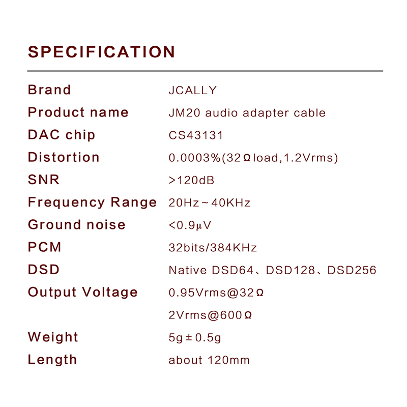 JCALLY JM20 High Performance CS43131 DAC decoder Type-C to 3.5mm ...
