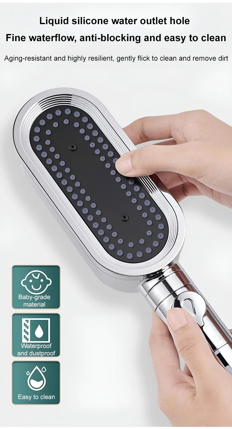 High Pressure Shower Head Water Saving 3 Modes Shower Heads Adjustable ...