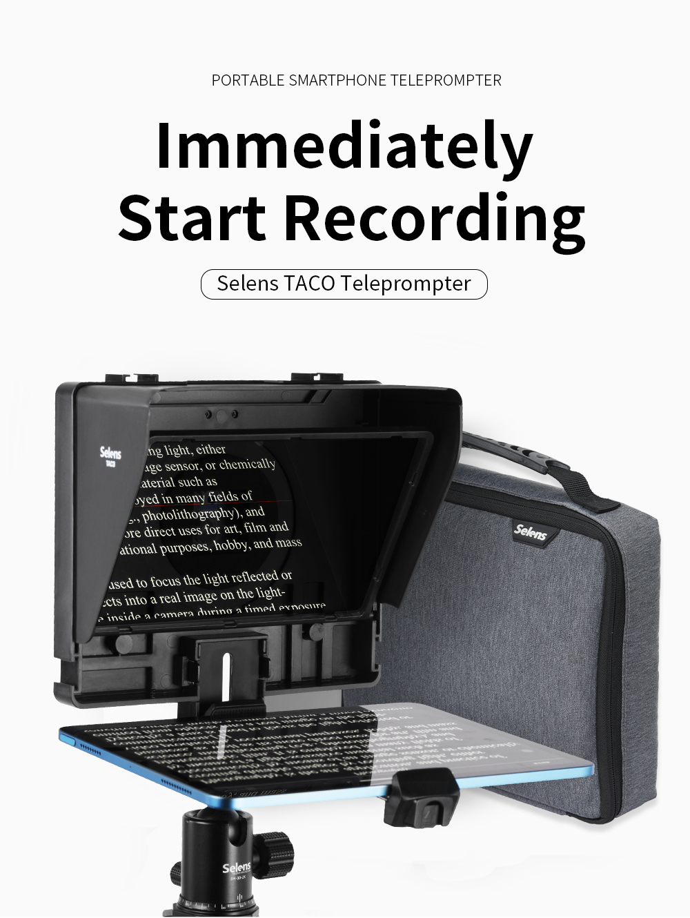 Selens Teleprompter Universal Portable Prompter with Remote Control ...