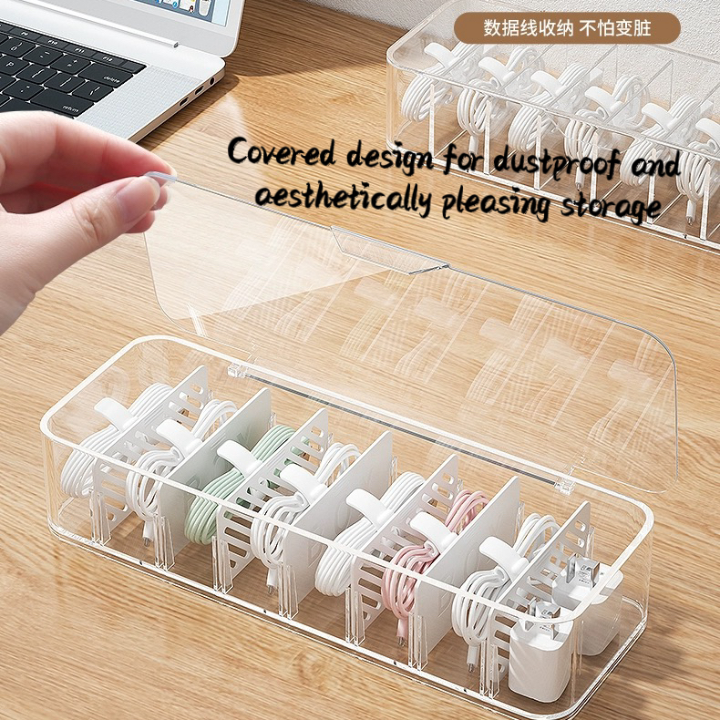 Detachable Partition Desktop Cable Organizer Data Charging Cable ...