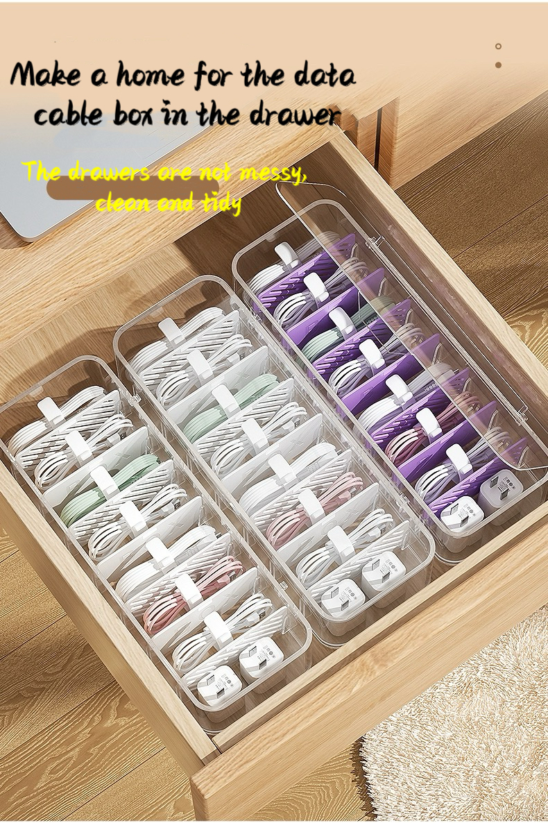 Detachable Partition Desktop Cable Organizer Data Charging Cable ...