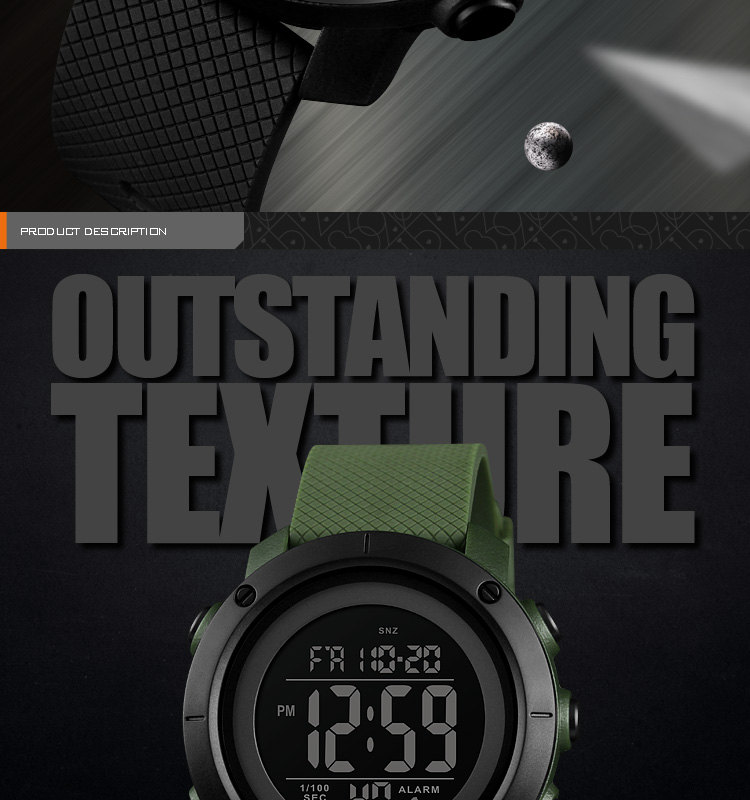SKMEI1426 Digital Movement Watch for Men 50M Waterproof EL Backlight ...