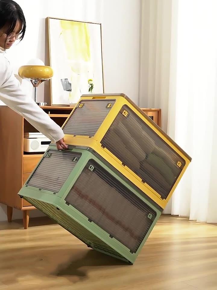【READY STOCK】Transparent storage box, foldable storage cabinet ...